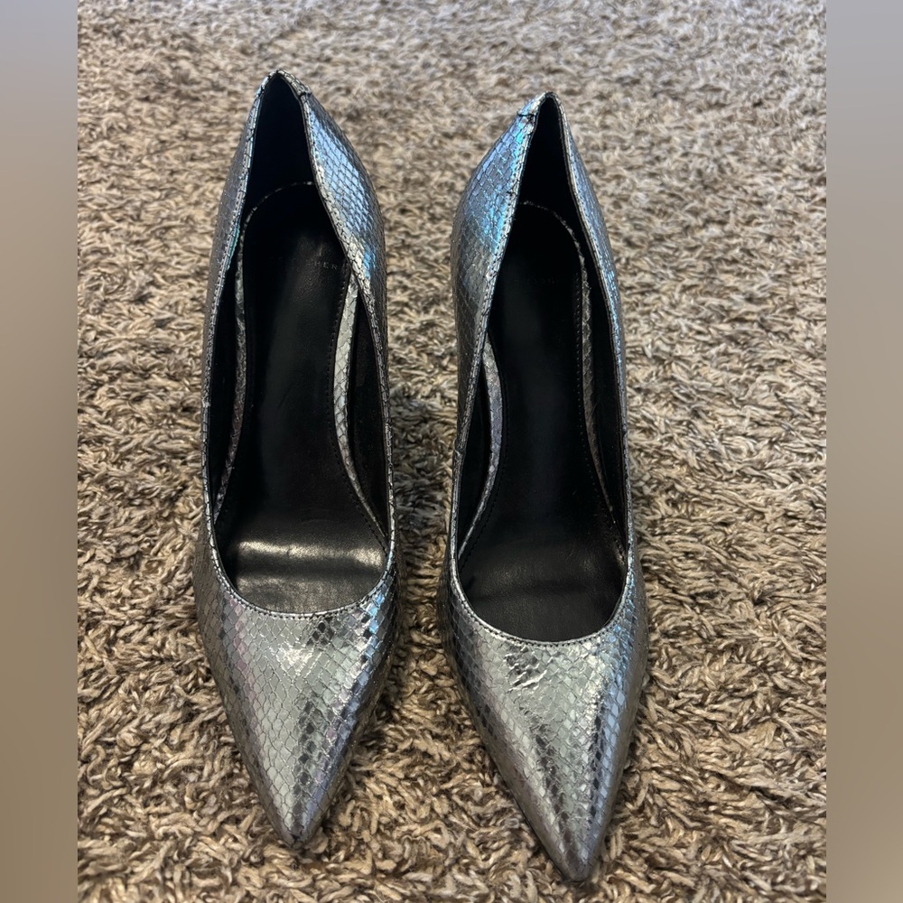 Marc Fisher Metallic Snakeskin Heels